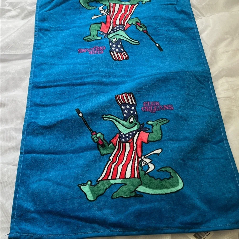 Blue Alligator Hand Towel